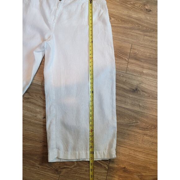 Eileen Fisher Organic Linen Capri Pants 2XL Wide Leg Cottage Core White READ - Picture 6 of 14